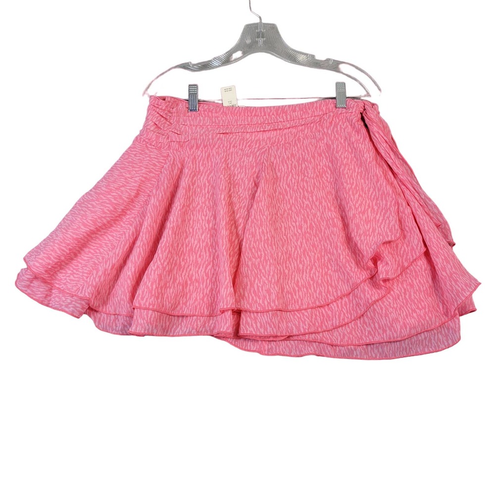 Aerie Chiffon Wrap Tie Skirt Women's Size Lg Lightweight Ruffles Pink NWT